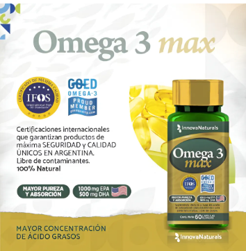 Omega 3 Max 1000 Epa + 500 Dha Innovanaturals 60caps IFOS GOED