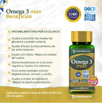 Omega 3 Max 1000 Epa + 500 Dha Innovanaturals 60caps IFOS GOED