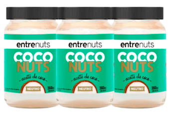 Combo x3 Aceite De Coco Neutro 100% Puro 360cc Entrenuts Sin Tacc