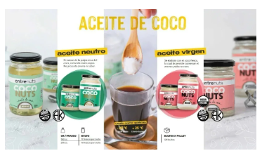 Combo x3 Aceite De Coco Neutro 100% Puro 360cc Entrenuts Sin Tacc