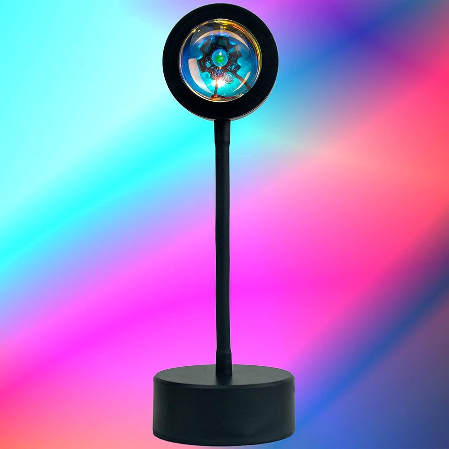 Sunset Projection Lamp LED Night Light, 360 Degree Rotation Rainbow Projector Light Floor Lamp, USB Romantic Visual Modern Stand for Bedroom Living Room Decor(Rainbow)