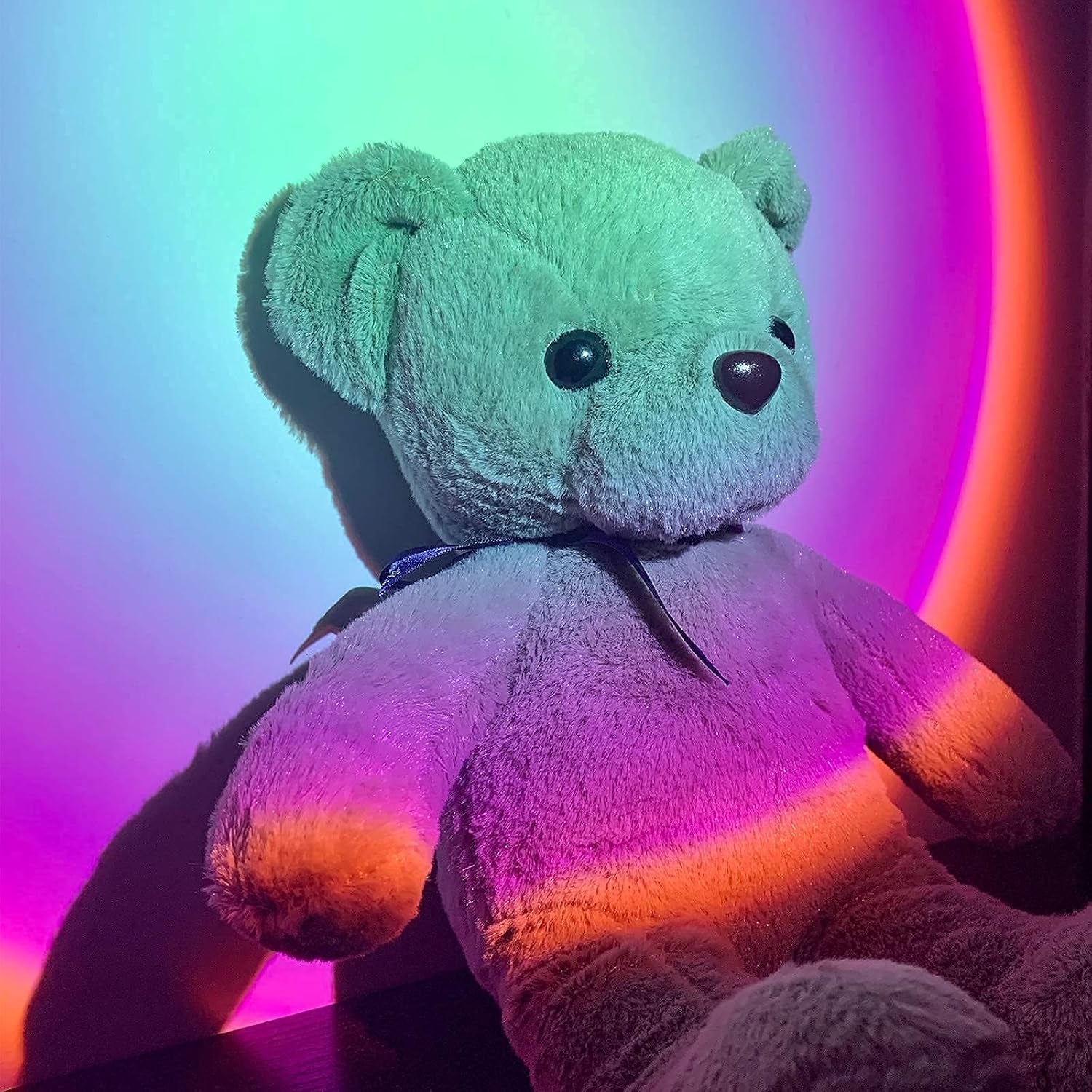 Sunset Projection Lamp LED Night Light, 360 Degree Rotation Rainbow Projector Light Floor Lamp, USB Romantic Visual Modern Stand for Bedroom Living Room Decor(Rainbow)